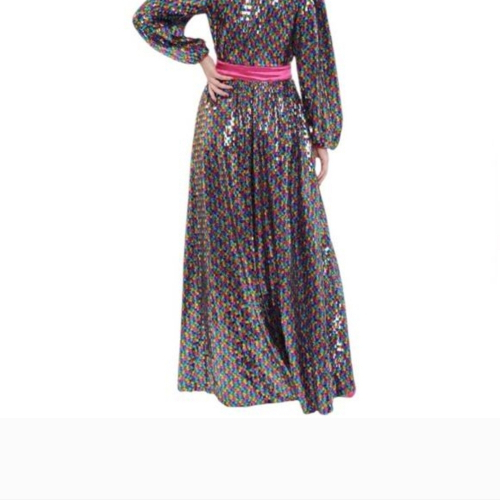 Unique Vintage Rainbow Sequin Duster And Jumpsuit NWT L